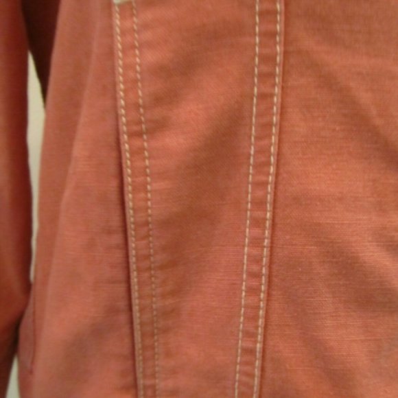 TWO 8P J Jill TENCIL LINEN COTTON RAYON jean JACKETs beige+SALMON perfect cond - Picture 8 of 11